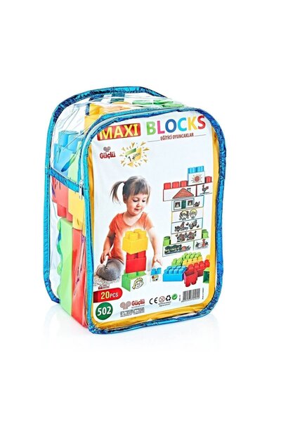 Güçlü Toys Set 20 cuburi mari Bloks multicolore in gentuta