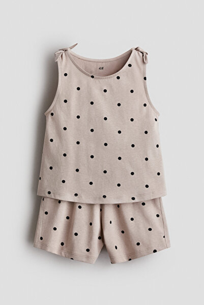 H&M 2 Parçalı Pamuklu ve Baskılı Set