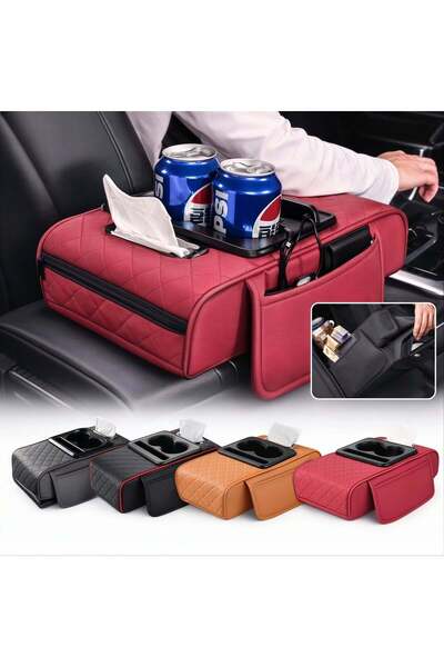 JML1 Organizator universal pentru cotiera auto 34 x 19 x 7.5 cm cu 2 suportur...