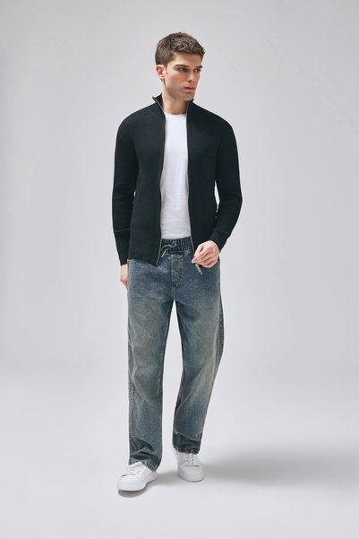 MARDA Double Zipper Knitwear Cardigan