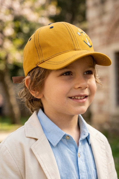 LAGRANZE Καπέλο για αγόρια 4-9 ετών με λεπτομέρεια κεντήματος άγκυρας, καθημε...