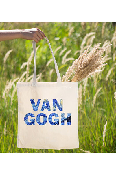 VAN GOGH Baskılı Bez Çanta Kadın Kanvas Tote Günlük Kullanım