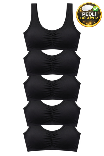 biyokids Kız Çocuk Büstiyer Geniş Askılı 5'li Paket Pedli