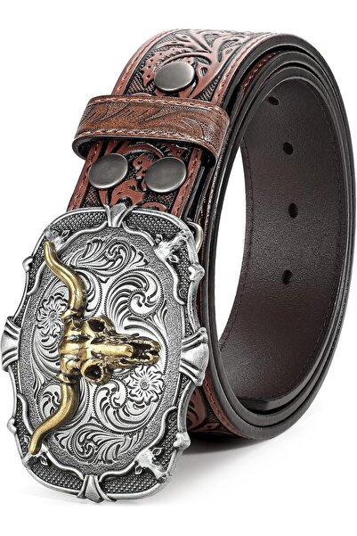 Other BELTROAD Δερμάτινη Ζώνη Γουέστερν με Αγκράφα για Άνδρες Γυναίκες, Στυλ ...