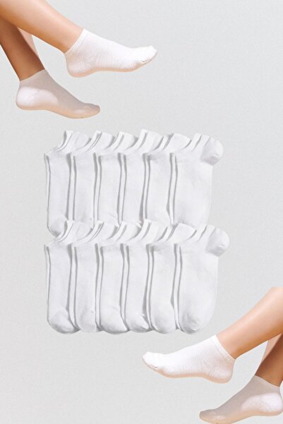 Fanilam Unisex Πακέτο 12 Αόρατων Βαμβακερών Καλτσών Sneaker Booties - Μαύρο /...