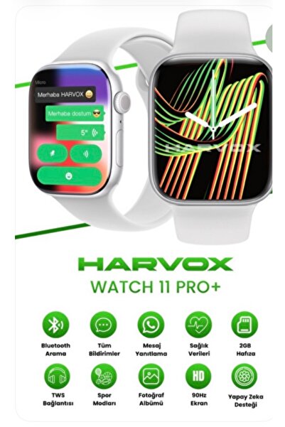 CN Harvox watch 11 pro+ iphone ve android tüm telefonlarla uyumlu