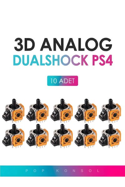 POPKONSOL 10 Adet PS4 3D Analog Joystick Motor Playstation 4 Dualshock Kol Ta...