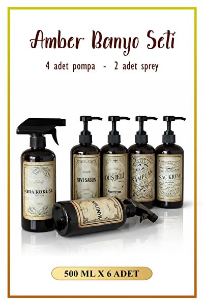 Alubrella Amber Banyo Seti 6'lı Şişe, 500 ml