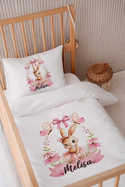 Lilabio %100 Pamuk Saten İsme Özel 100x150 Bebek Yatak Nevresim Seti Sevimli ...