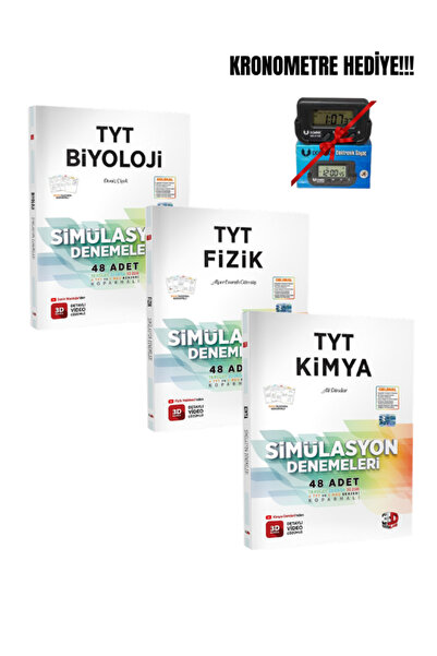 3D Yayınları 3D TYT FİZİK KİMYA BİYOLOJİ FEN SETİ KRONOMETRE HEDİYELİ !!!