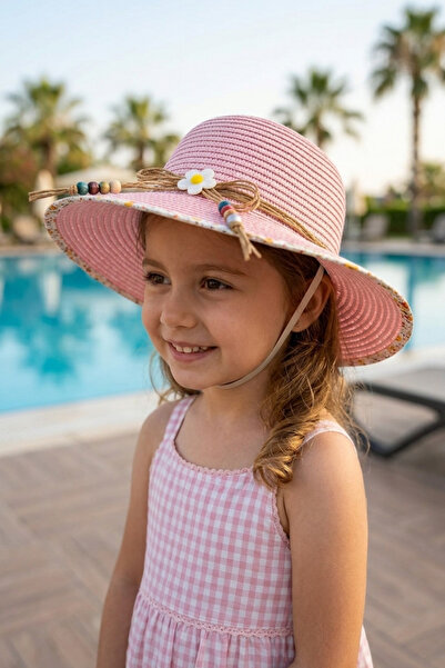 LAGRANZE Ψάθινο καπέλο για κορίτσια MINI FLORA 4-10 ετών