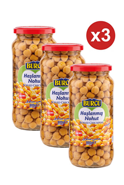 BURCU 3 βάζα βραστά ρεβίθια, 600γρ.