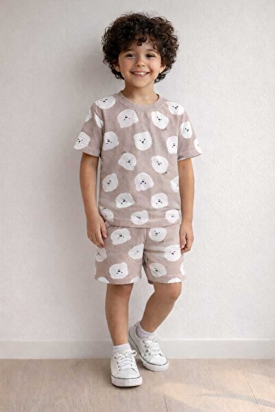 kidsense ErkekÇocuk Ayıcık Baskılı Yazlık Şortlu Ev Giyim Pijama Takım
