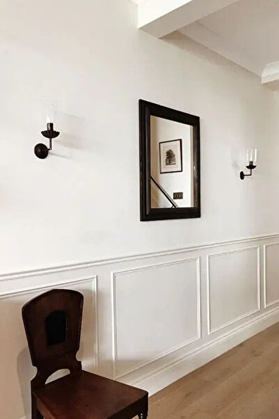 DİECOR Boyanabilir Dekoratif 2,5 cm Duvar Çıtası Koridor Çerçevesi Montaja Hazır (60x60)