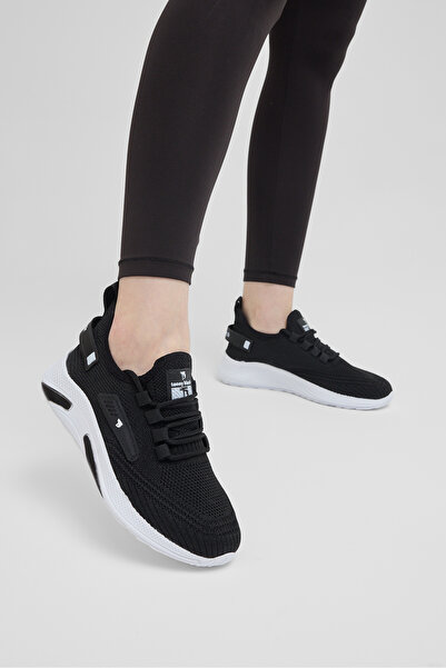 Tonny Black Ανδρικά Μαύρα Λευκά Εύκαμπτα Άνετα Αθλητικά Παπούτσια