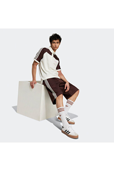 adidas Ανδρικό σορτς βερμούδα 80s - 3 ρίγες με κουμπιά 11 ιντσών καφέ