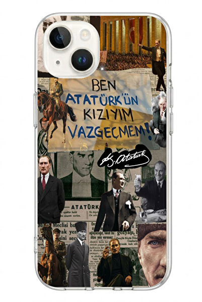 Le Balvo İphone 13/14 Uyumlu Ben Atatürk Kızıyım Baskılı Silikon Kılıf