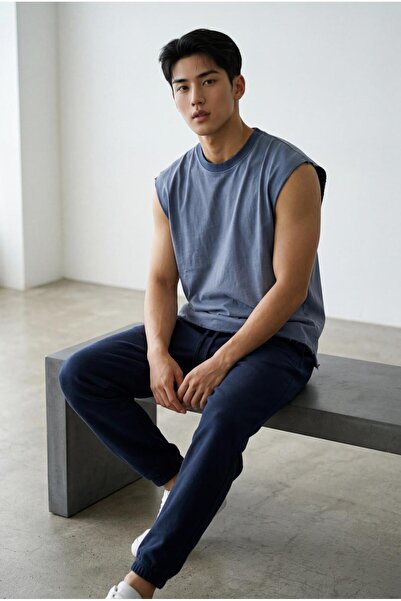 SOWACO Urban Blue Oversize Sleeveless Men's T-Shirt