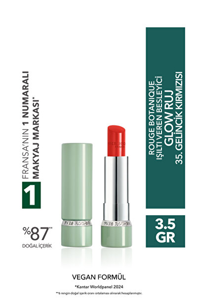 Yves Rocher Rouge Botanique Işıltı Veren Besleyici Glow Ruj - 35. Gelincik Kı...