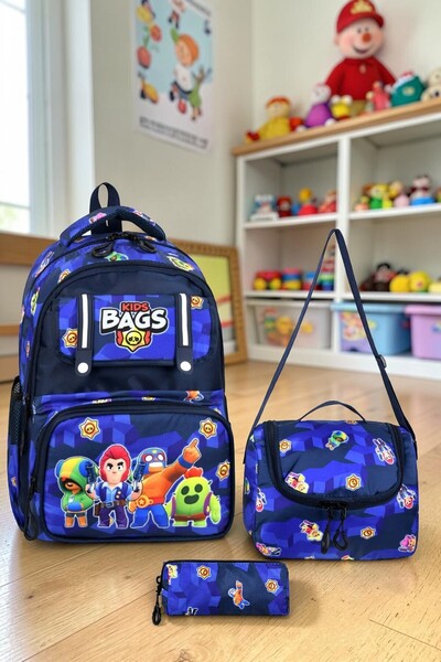 Shopiolog Σακίδιο πλάτης δημοτικού αγοριού με ορθοπεδικό αδιάβροχο μπουκάλι ν...