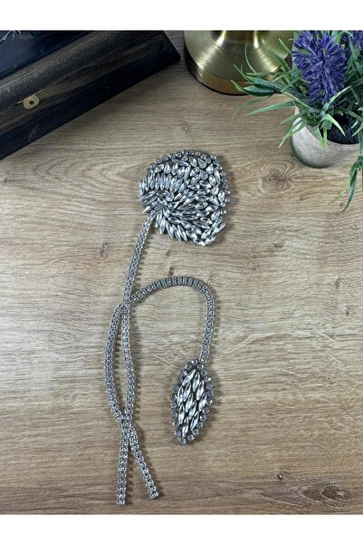 jasmina store Kristal taşlı çiçek motifli yapışma aplik
