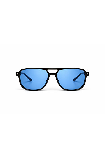 BAYDUK Lurex Black Blue Glass Unisex Sunglasses