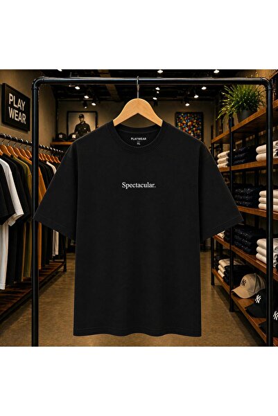 playwear Εντυπωσιακό μπλουζάκι με στάμπα στο στήθος, 100% βαμβακερό, oversize...