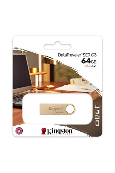 Kingston Στικάκι USB 64GB DataTraveler SE9 USB 3.2 Χρυσό EU (DTSE9G3/64GB)