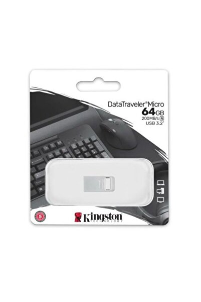 Kingston Στικάκι USB 64GB DataTraveler Micro USB 3.2 Ασημί EU (DTMC3G2/64GB)