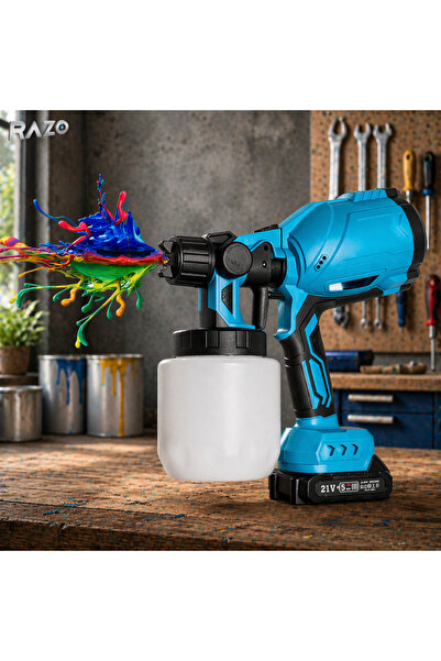 Razo Φορητό ηλεκτρικό πιστόλι βαφής Li-Ion, Ρυθμιζόμενος ψεκασμός, Περιλαμβάν...