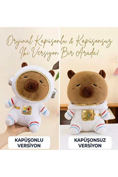 NB market Astronot kapibara peluş oyuncak 35 santim sevimli yumuşacık kapüşon...