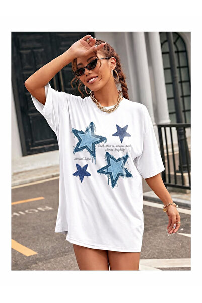 By Layina Stars Printed Women's Oversize T-Shirt / T-Shirt