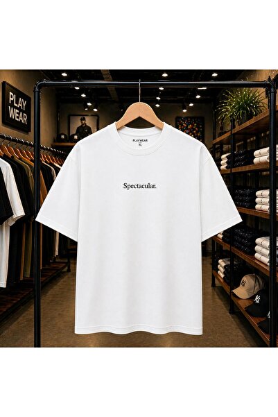 playwear Εντυπωσιακό μπλουζάκι με στάμπα στο στήθος, 100% βαμβακερό, oversize...