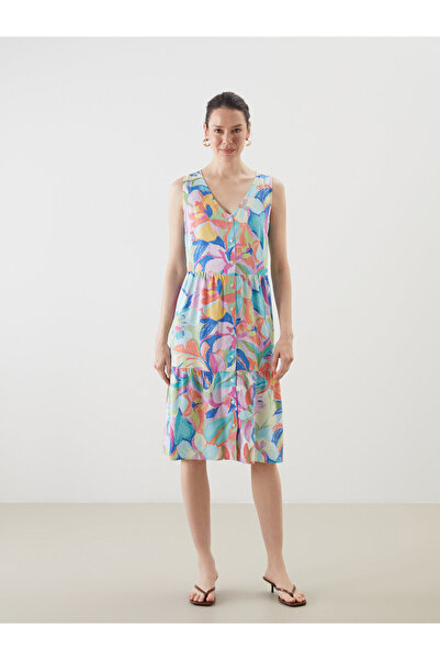 LC Waikiki Rochie de damă florală cu decolteu în V