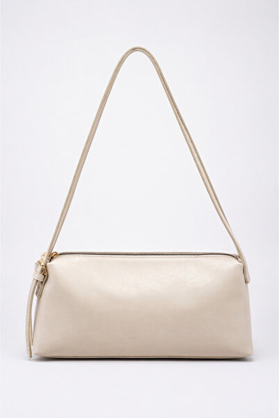 Madamra Κρεμ γυναικεία τσάντα ώμου με διπλό λουράκι και φερμουάρ – Καθημερινή...