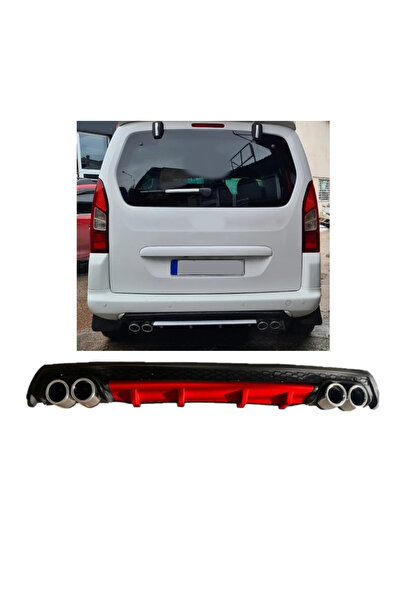 OTO H.İ.T. PEUGEOT PARTNER UYUMLU BODY KİT DİFÜZÖR 4 ÇIKIŞ YUVARLAK KIRMIZI