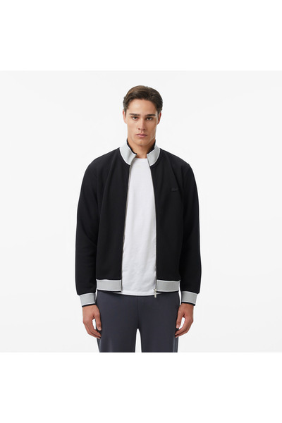 Lacoste Erkek Regular Fit Fermuarlı Renk Bloklu Siyah Sweatshirt