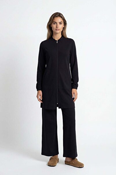 ALLDAY Σετ αθλητική φόρμα με ραφές μαύρο-πισινό