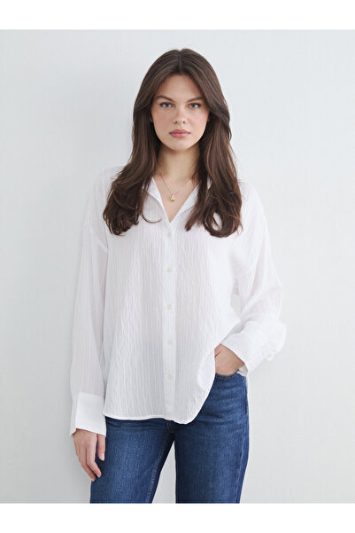 LC Waikiki Striped Oversize Dobby Women's Shirt