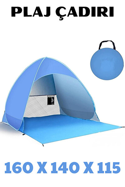 ozbience Tam Otomatik Gölgelik Plaj Çadırı 160x140x115cm, Su Geçirmez, Pratik...