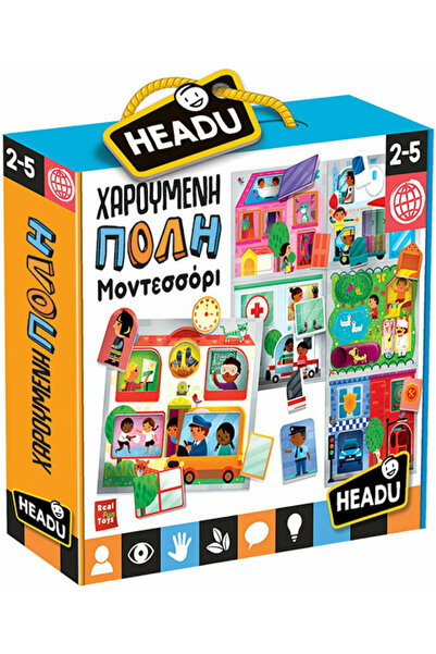 Headu Ευτυχισμένη Πόλη Μοντεσσόρι Εκπαιδευτικό Παιχνίδι Γνώσεων για Ηλικίες 2...