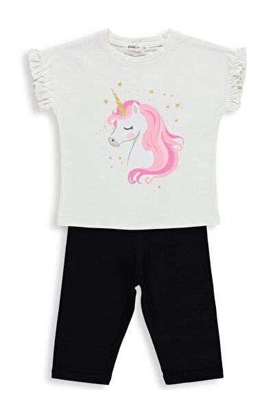 Civil Girls Unicorn με τύπωμα Σετ για Ηλικίες 2-5 ετών - Εκρού