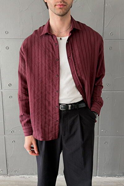 HYMAN Men's Oversize Striped Modal Shirt