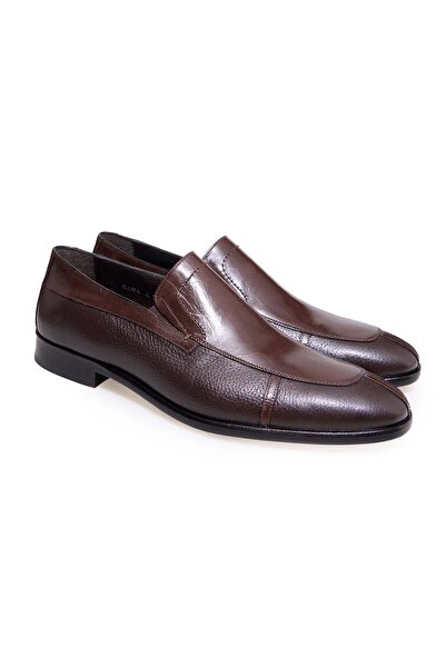 FRANCO CALVANI Brown Laceless Genuine Leather Leather Sole Men's Shoes
