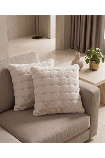 Mariesse Home 2-Pack Bubble Rabbit Fur Fabric Pillow Ultra Soft Plush Decorat...