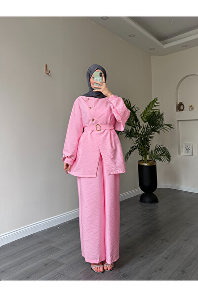 Esre Store 40718 - Σετ δύο τεμαχίων με λεπτομέρεια βολάν, ροζ