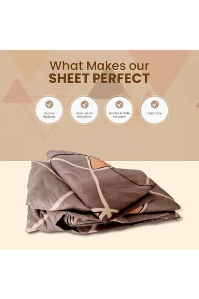 Yellow Drapes Boho Print King Size Bedsheet 108x108 Inches with Pillow Covers | 800 Thread Count Double Brushed 100% Cotton | Ultra-Soft, Wrinkle-Free, Luxury Bedding Set