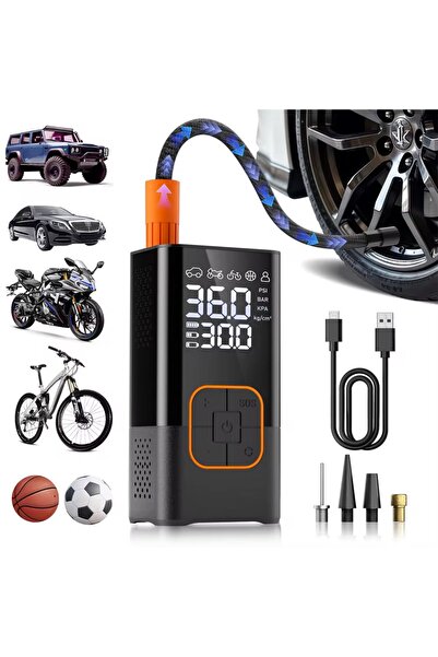 Bubitechh 150 PSI Şarjlı Taşınabilir Araç Lastik Şişirme Pompası Hava Basınç ...