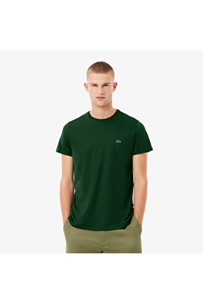 Lacoste Erkek Regular Fit Bisiklet Yaka Koyu Yeşil T-Shirt