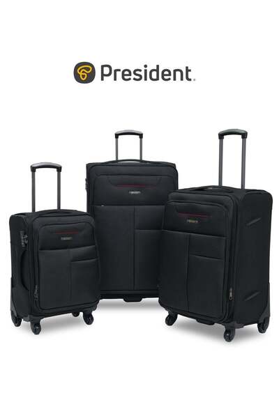 President 3-Piece Expandable Soft-Side Luggage Set - High-Quality Heavy Duty ...